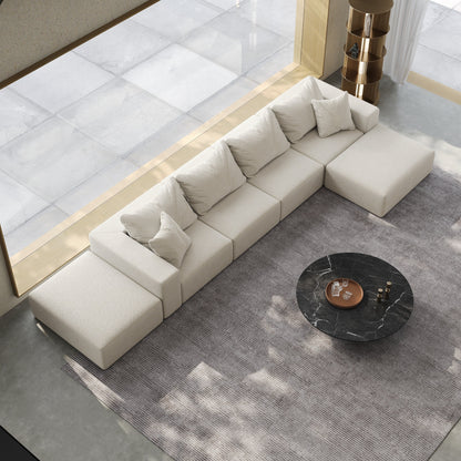 Ensemble de canapés modulaires modernes en L de 162 pouces avec 6 coussins pour salon et chambre à coucher