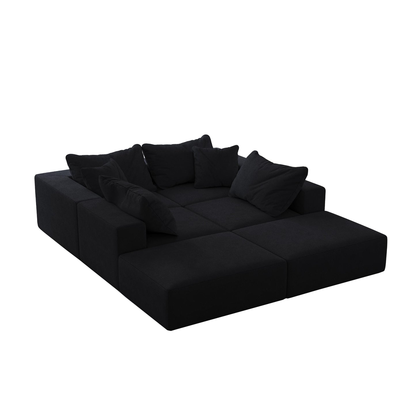 Ensemble de canapés modulaires modernes en L de 162 pouces avec 6 coussins pour salon et chambre à coucher