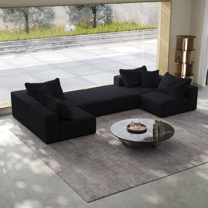 Ensemble de canapés modulaires modernes en L de 162 pouces avec 6 coussins pour salon et chambre à coucher