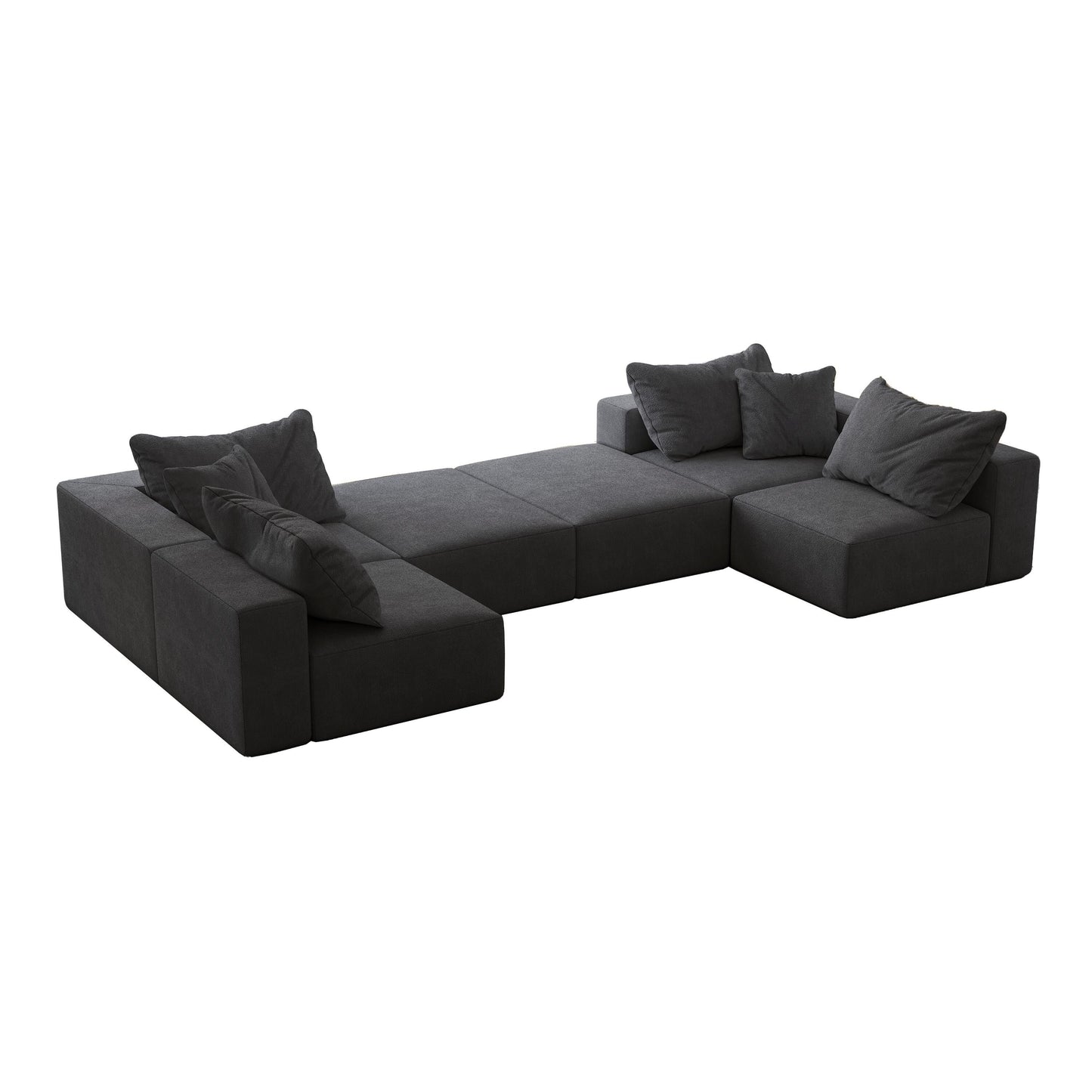 Ensemble de canapés modulaires modernes en L de 162 pouces avec 6 coussins pour salon et chambre à coucher