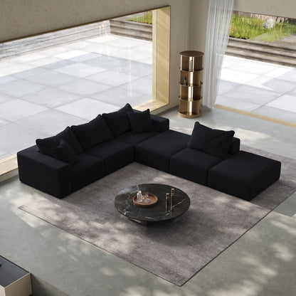 Ensemble de canapés modulaires modernes en L de 162 pouces avec 6 coussins pour salon et chambre à coucher