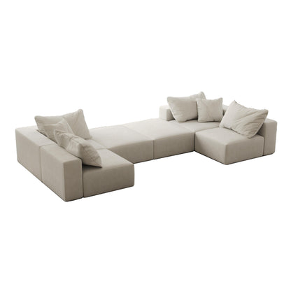 Ensemble de canapés modulaires modernes en L de 162 pouces avec 6 coussins pour salon et chambre à coucher
