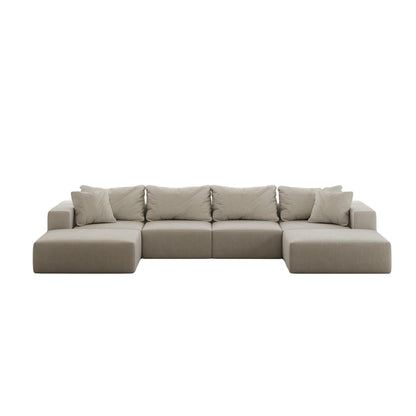 Ensemble de canapés modulaires modernes en L de 162 pouces avec 6 coussins pour salon et chambre à coucher