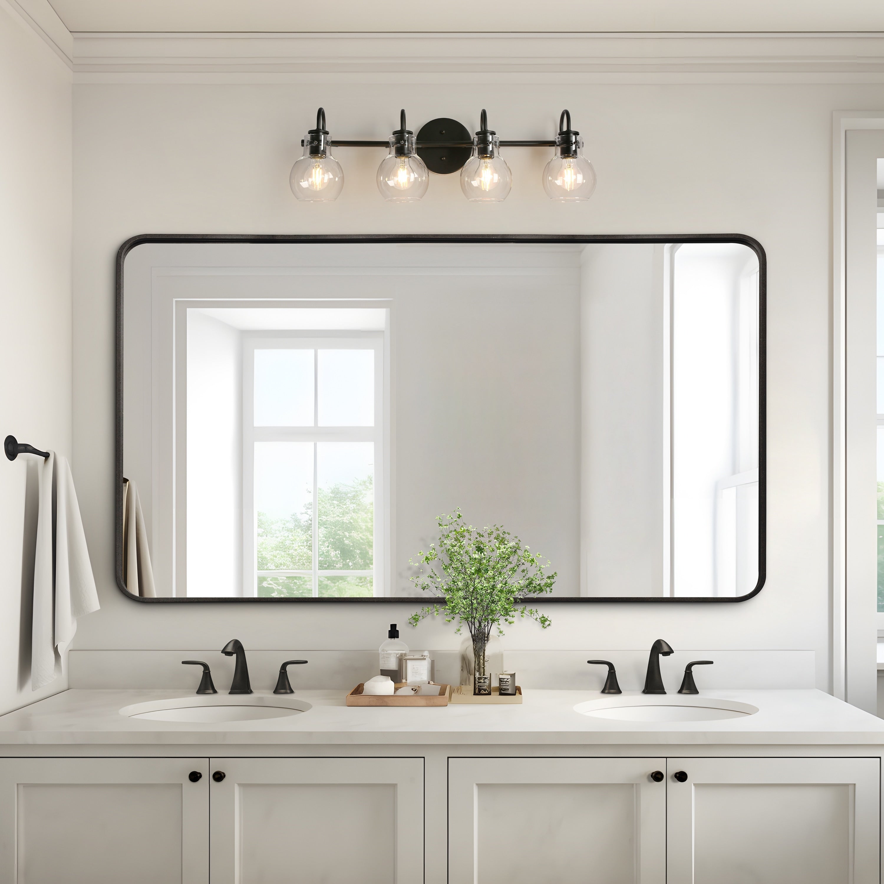 Applique murale moderne à 2, 3, 4 ou 5 lampes pour salle de bain, design minimaliste, en verre