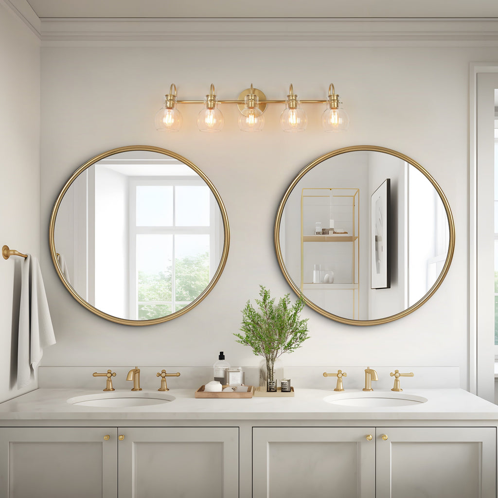 Applique murale moderne à 2, 3, 4 ou 5 lampes pour salle de bain, design minimaliste, en verre