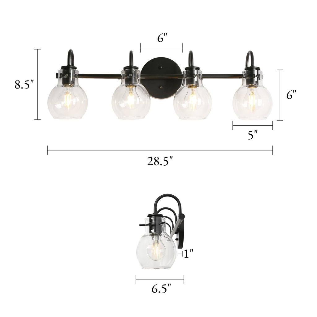 Applique murale moderne à 2, 3, 4 ou 5 lampes pour salle de bain, design minimaliste, en verre