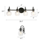 Applique murale moderne à 2, 3, 4 ou 5 lampes pour salle de bain, design minimaliste, en verre