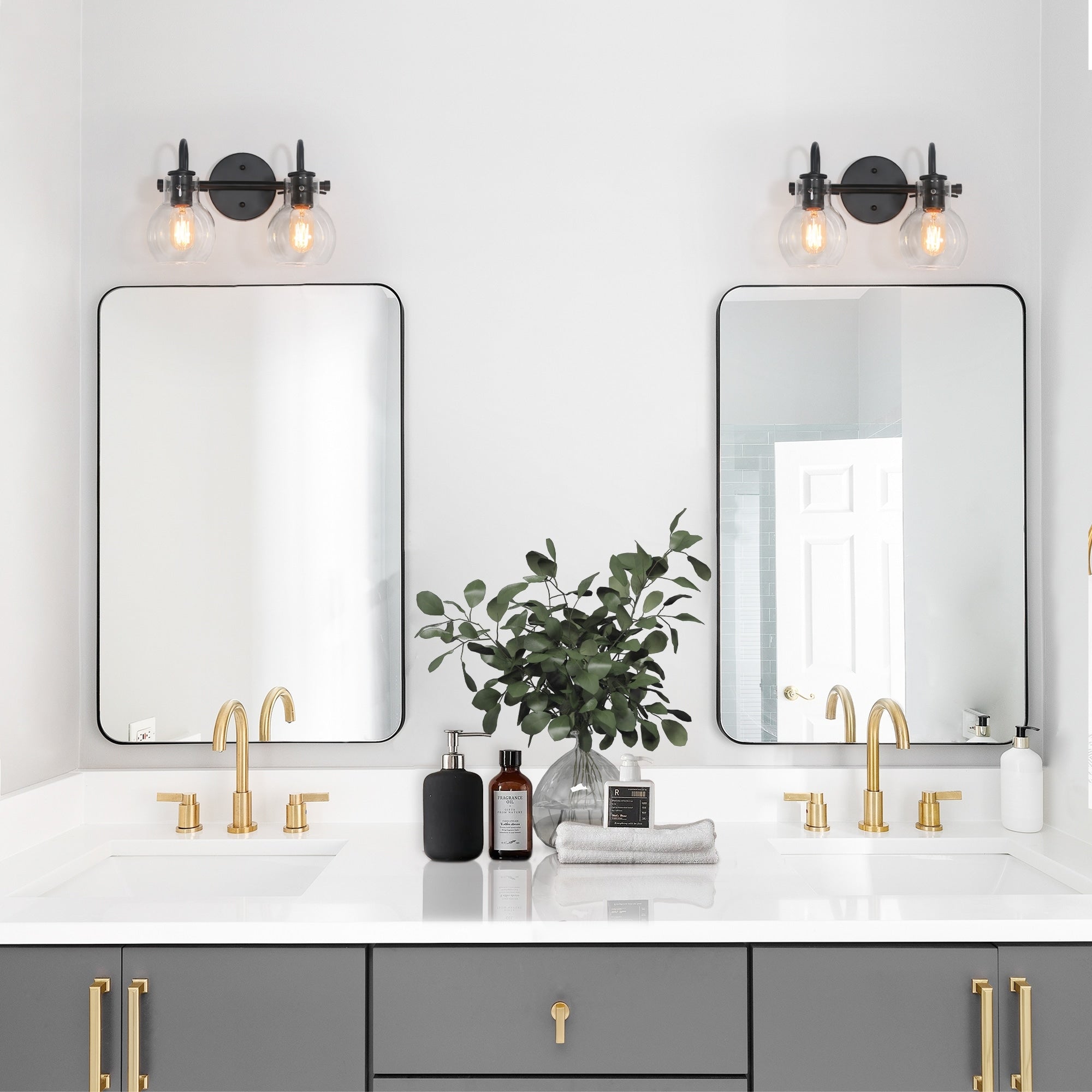 Applique murale moderne à 2, 3, 4 ou 5 lampes pour salle de bain, design minimaliste, en verre