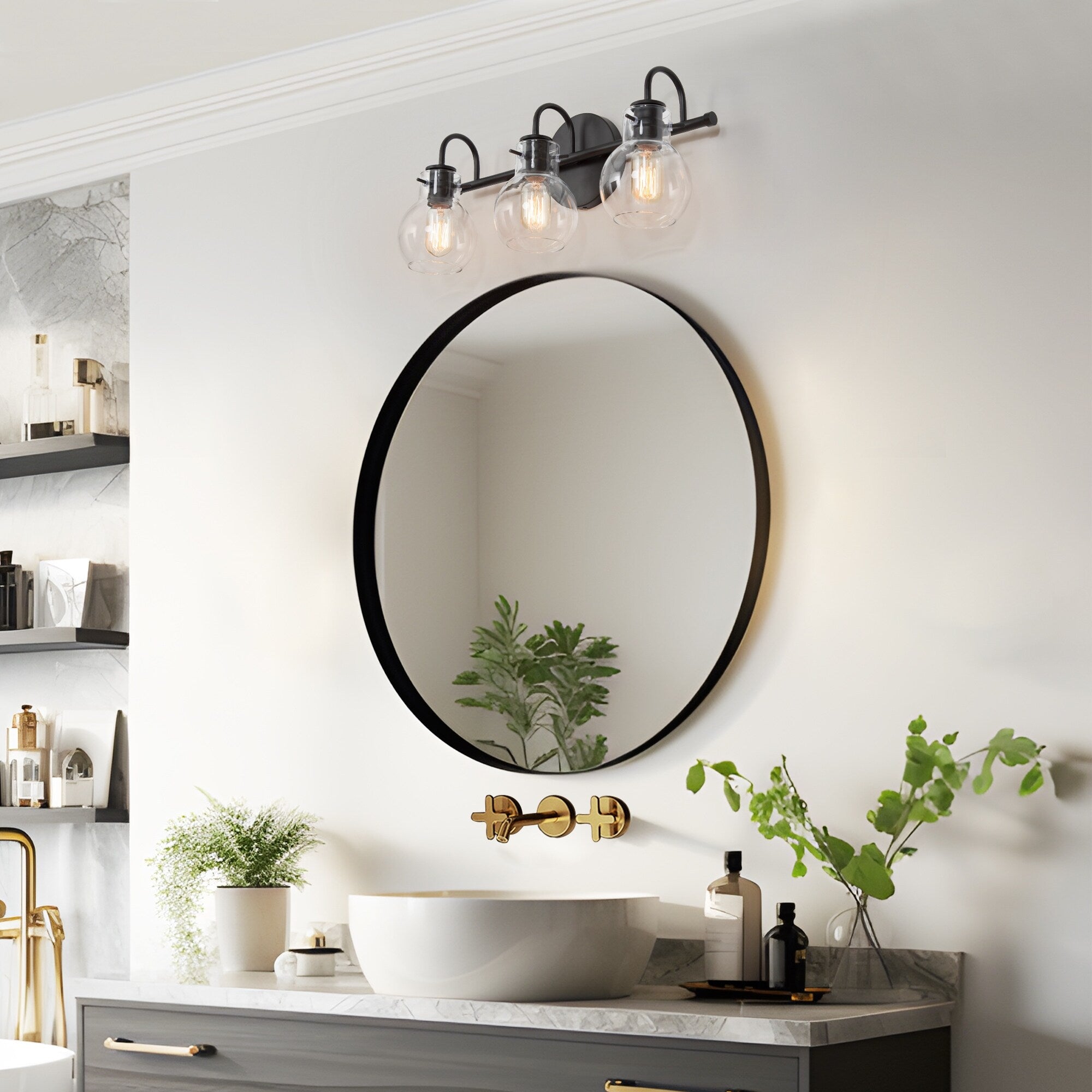 Applique murale moderne à 2, 3, 4 ou 5 lampes pour salle de bain, design minimaliste, en verre