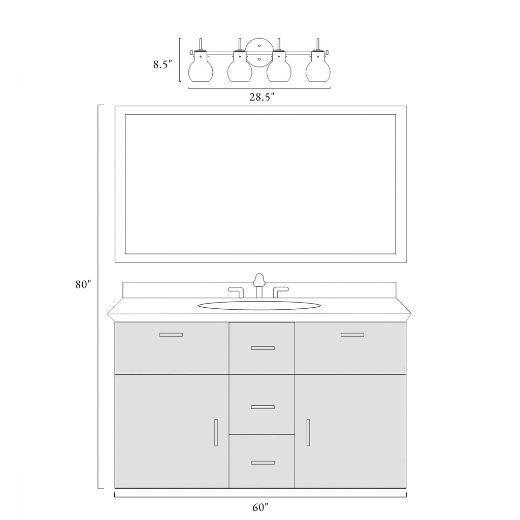 Applique murale moderne à 2, 3, 4 ou 5 lampes pour salle de bain, design minimaliste, en verre