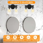 Appliques murales modernes à 2, 3 ou 4 lumières pour salle de bain, à intensité variable