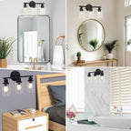 Appliques murales modernes à 2, 3 ou 4 lumières pour salle de bain, à intensité variable