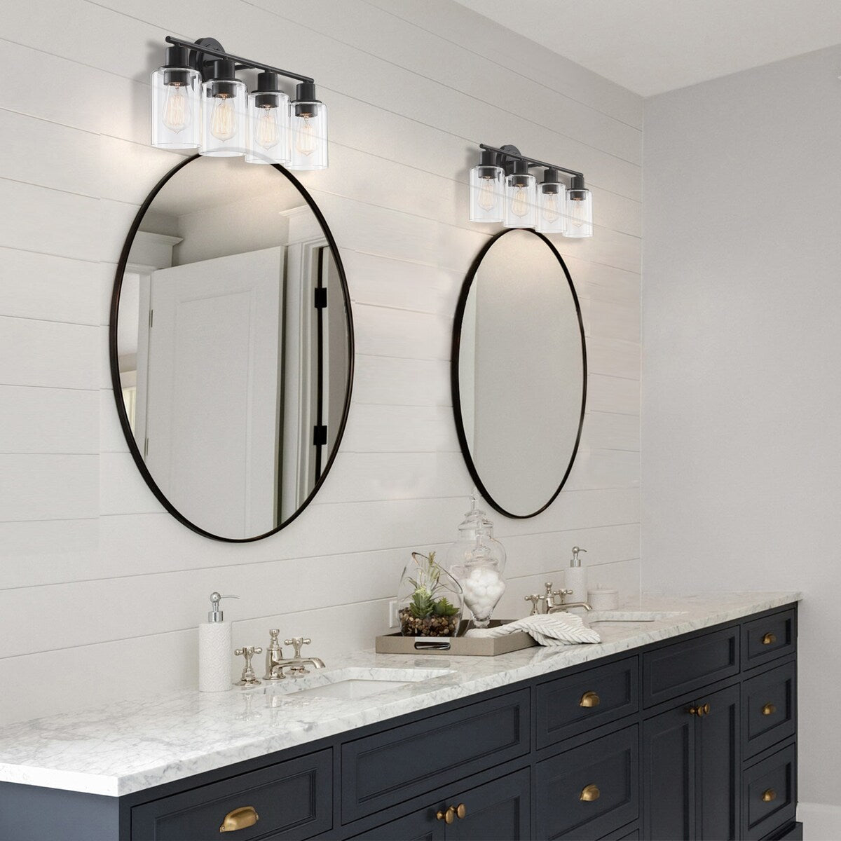 Appliques murales modernes à 2, 3 ou 4 lumières pour salle de bain, à intensité variable