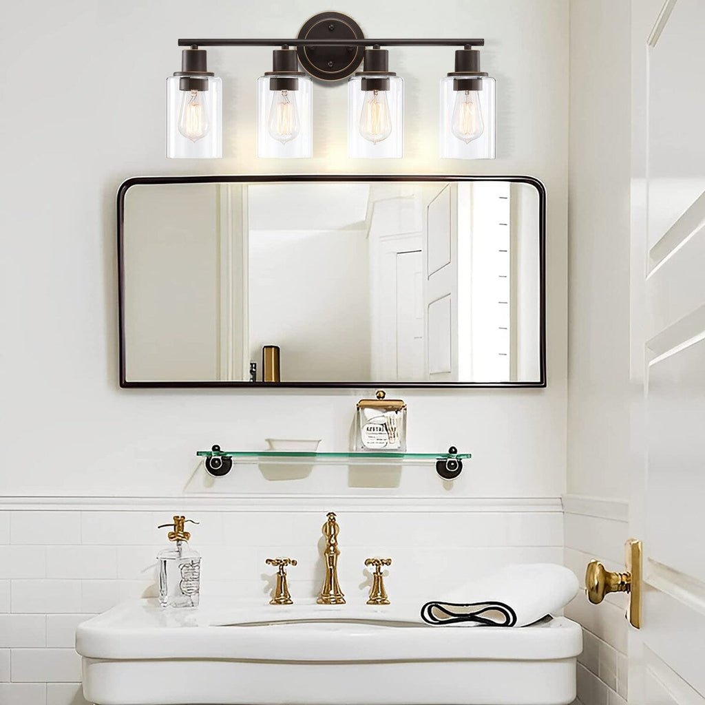 Appliques murales modernes à 2, 3 ou 4 lumières pour salle de bain, à intensité variable