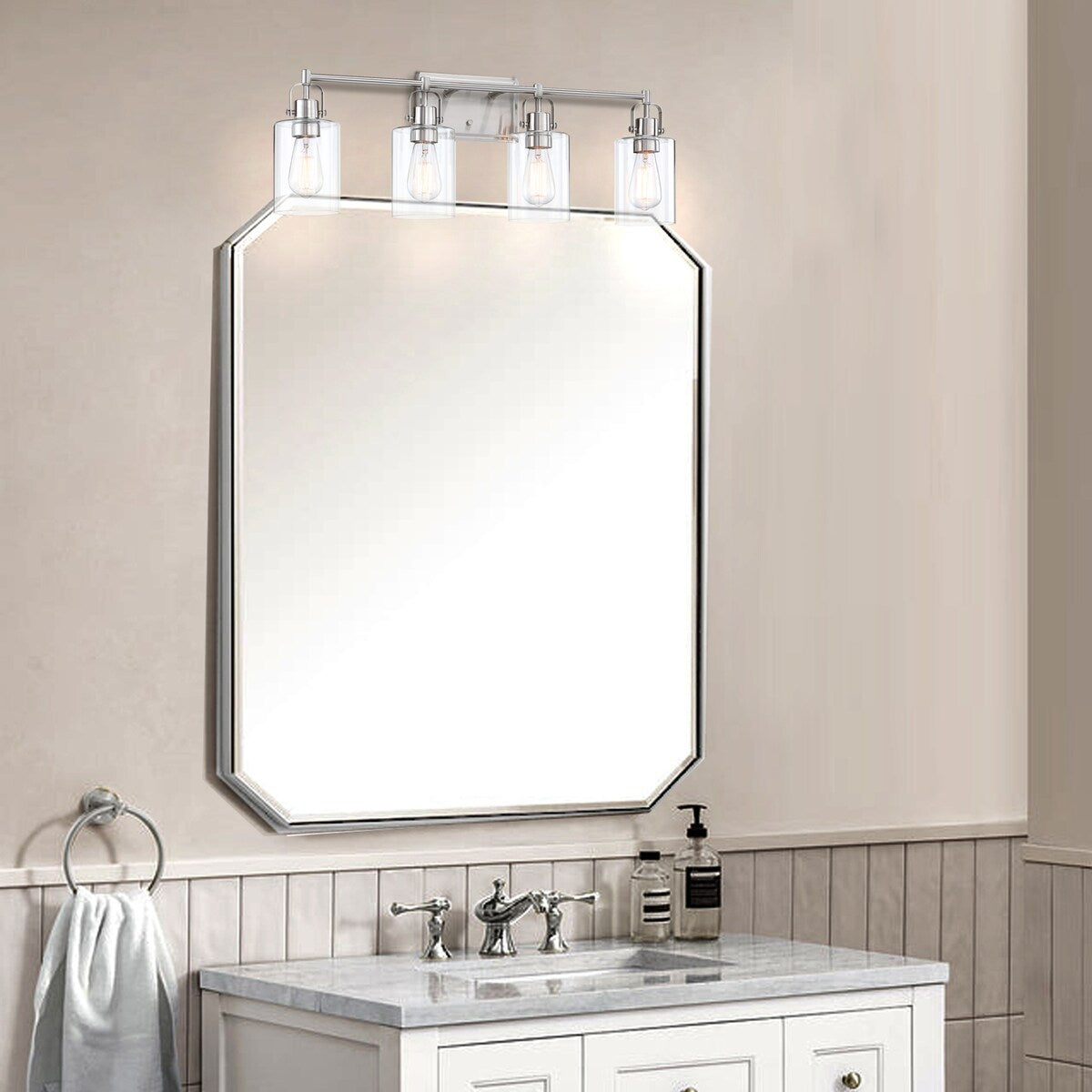 Appliques murales modernes à 2, 3 ou 4 lumières pour salle de bain, à intensité variable