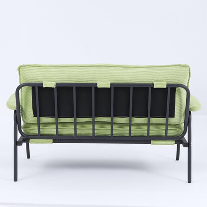 Canapé 2 places moderne de 134 cm, compact, avec cadre en métal et tissu en polyester mélangé, idéal pour un salon d'appartement