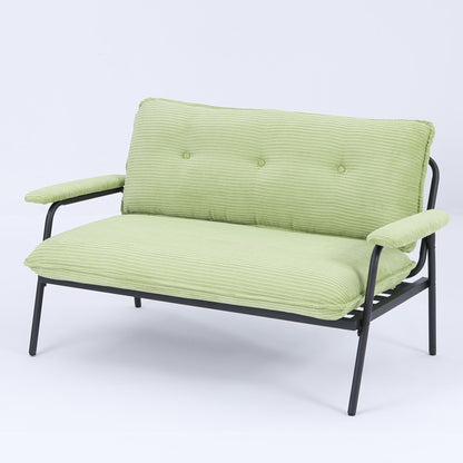 Canapé 2 places moderne de 134 cm, compact, avec cadre en métal et tissu en polyester mélangé, idéal pour un salon d'appartement