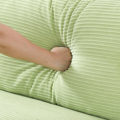 Canapé 2 places moderne de 134 cm, compact, avec cadre en métal et tissu en polyester mélangé, idéal pour un salon d'appartement