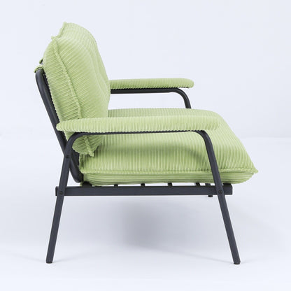 Canapé 2 places moderne de 134 cm, compact, avec cadre en métal et tissu en polyester mélangé, idéal pour un salon d'appartement
