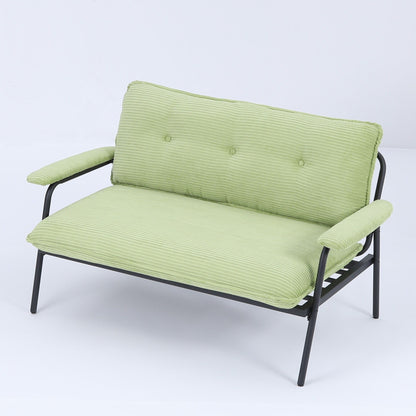 Canapé 2 places moderne de 134 cm, compact, avec cadre en métal et tissu en polyester mélangé, idéal pour un salon d'appartement