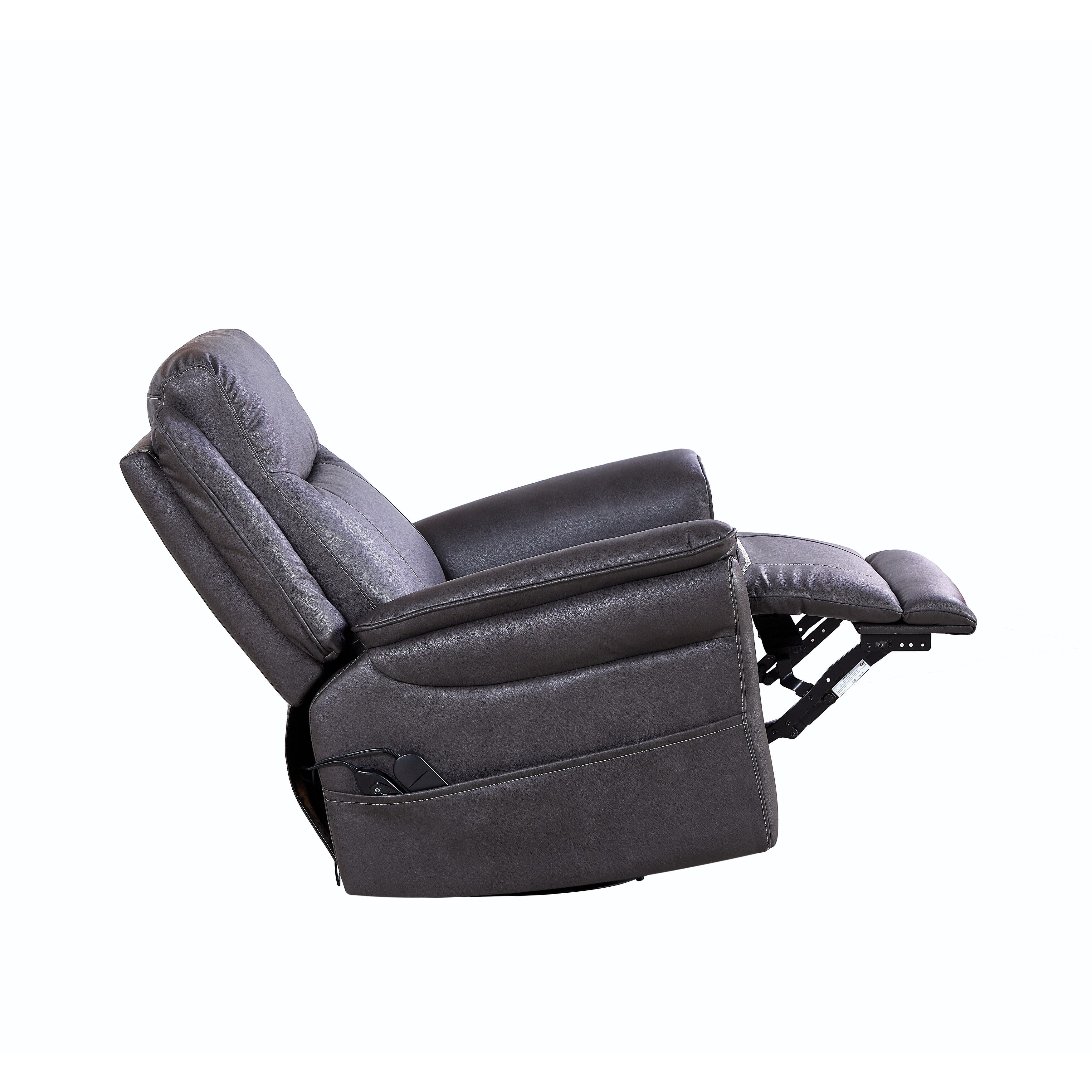 Fauteuil inclinable électrique pivotant à 240 degrés moderne avec support lombaire chauffant, massage par vibrations et repose-pieds extensible