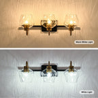 Appliques murales modernes à 3/4 lumières pour salle de bain, à intensité variable, avec abat-jour en verre