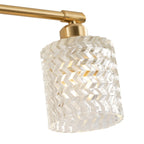 Applique murale moderne à 3 lumières avec abat-jour cylindrique en verre texturé pour salle de bain