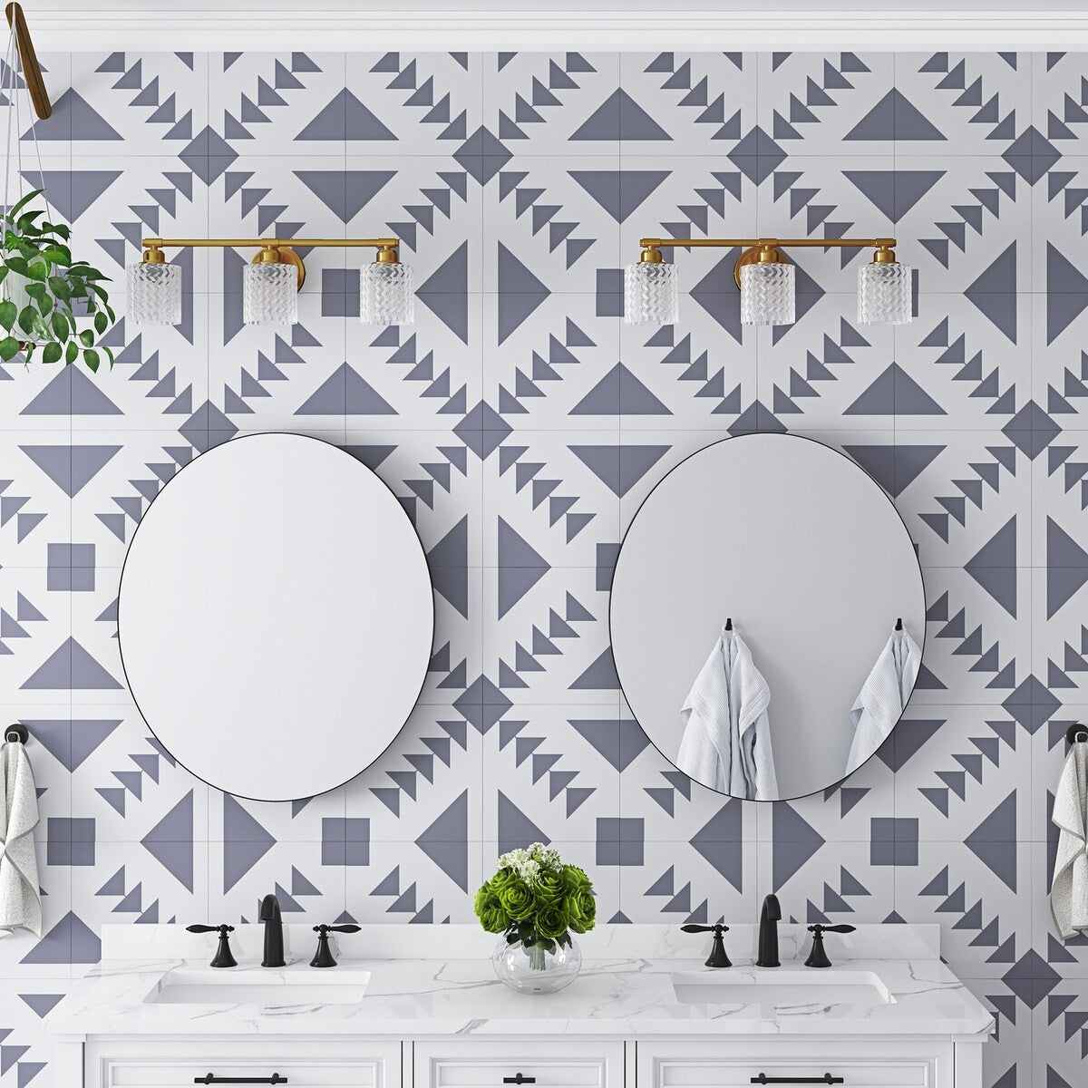 Applique murale moderne à 3 lumières avec abat-jour cylindrique en verre texturé pour salle de bain