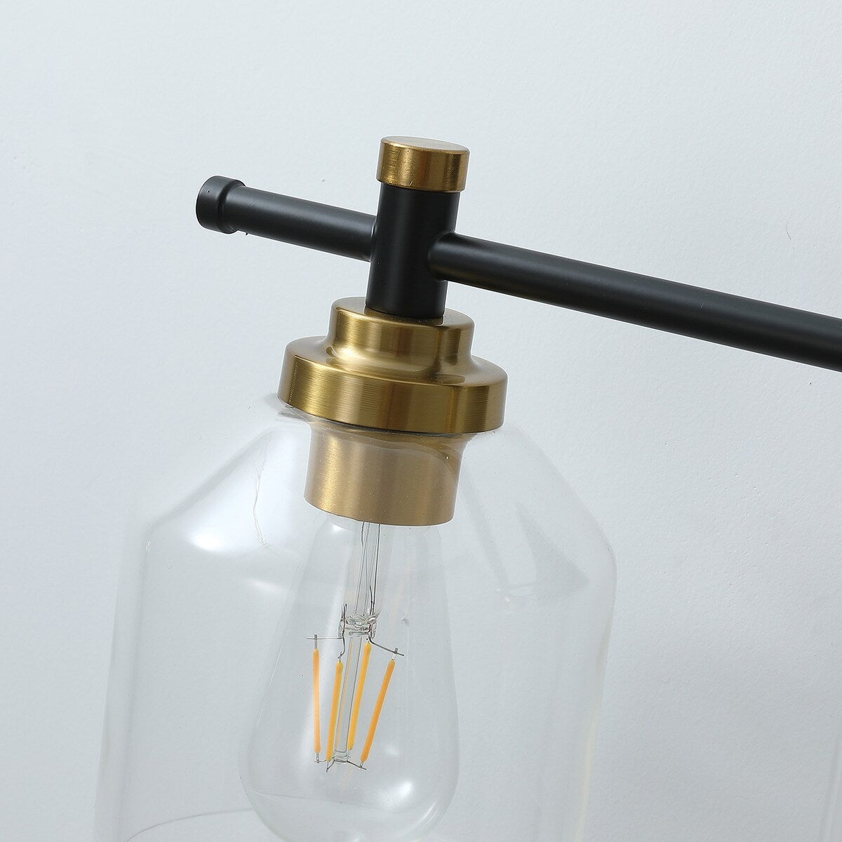 Luminaire de vanité moderne à 3 lumières en verre transparent