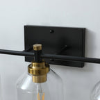 Luminaire de vanité moderne à 3 lumières en verre transparent