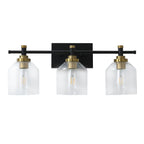 Luminaire de vanité moderne à 3 lumières en verre transparent