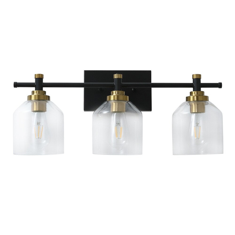 Luminaire de vanité moderne à 3 lumières en verre transparent