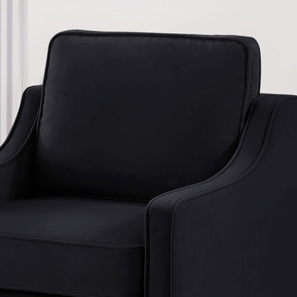 Canapé 3 places moderne avec accoudoirs arrondis et pieds en bois - 29,00 x 74,00 x 34,25