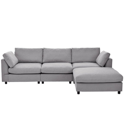 Canapé sectionnel convertible 3 places moderne, gris