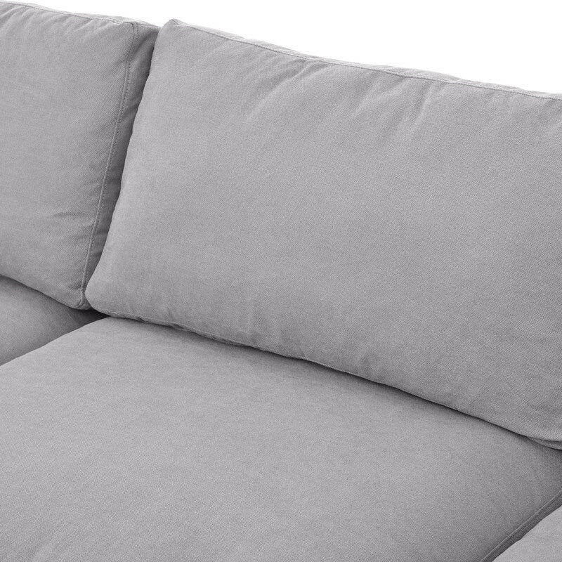 Canapé sectionnel convertible 3 places moderne, gris