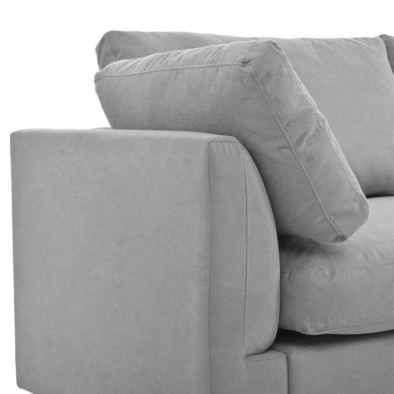 Canapé sectionnel convertible 3 places moderne, gris