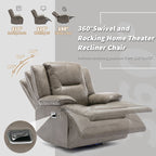 Fauteuil inclinable manuel pivotant à 360° moderne, fauteuil inclinable home cinéma avec bande lumineuse LED, canapé simple inclinable manuel