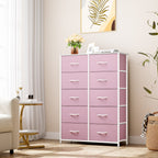 Commode moderne en tissu à 4/8/10 tiroirs avec plateau en bois