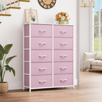 Commode moderne en tissu à 4/8/10 tiroirs avec plateau en bois