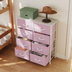 Commode moderne en tissu à 4/8/10 tiroirs avec plateau en bois