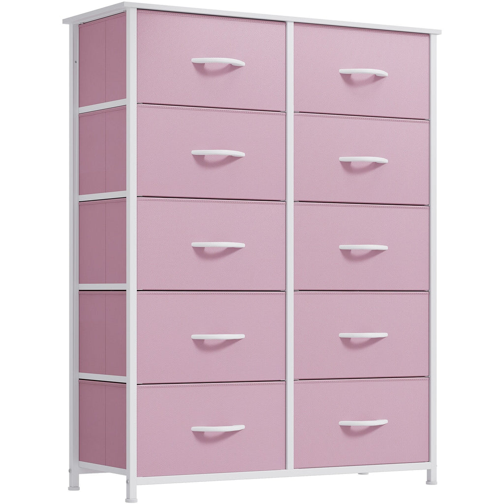 Commode moderne en tissu à 4/8/10 tiroirs avec plateau en bois