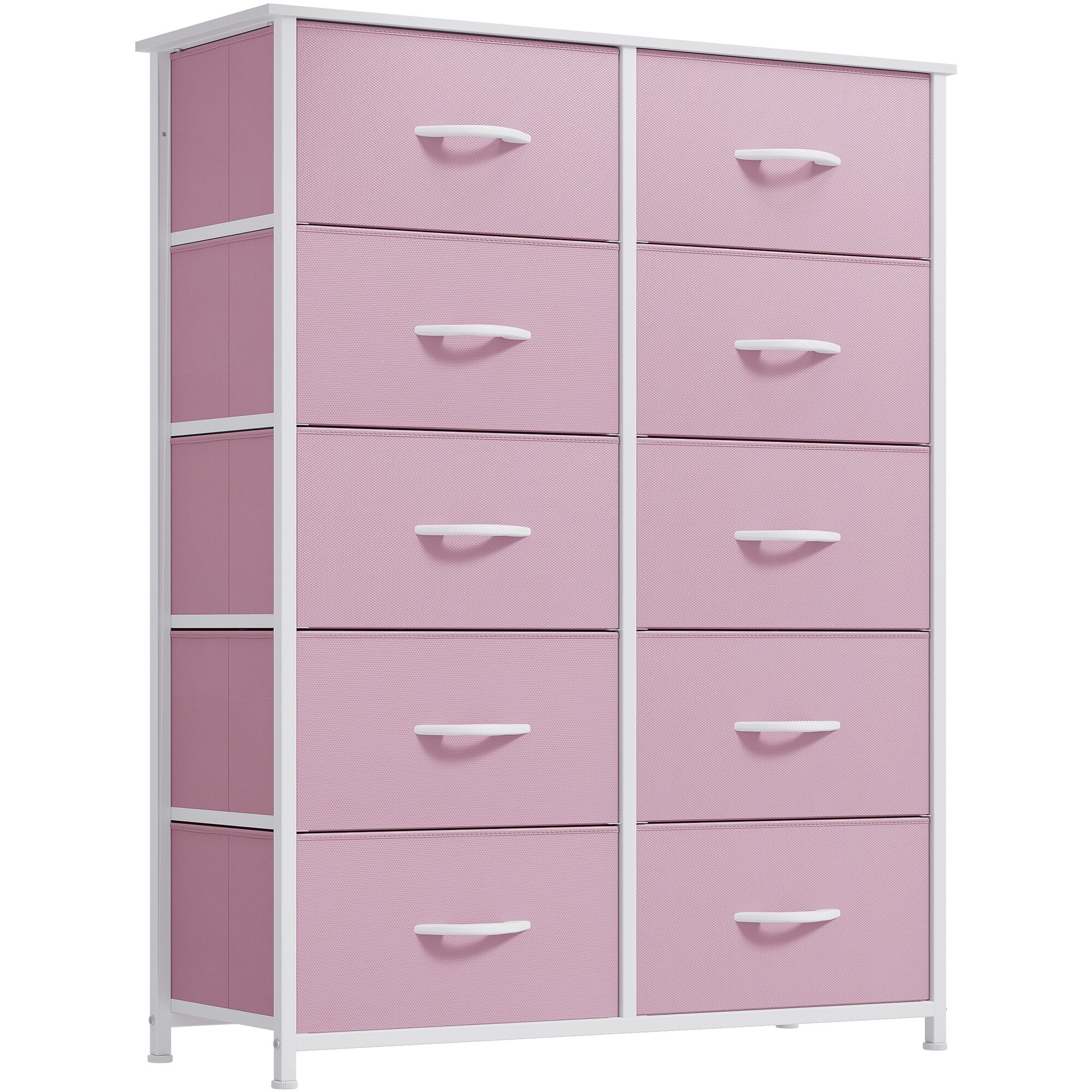 Commode moderne en tissu à 4/8/10 tiroirs avec plateau en bois