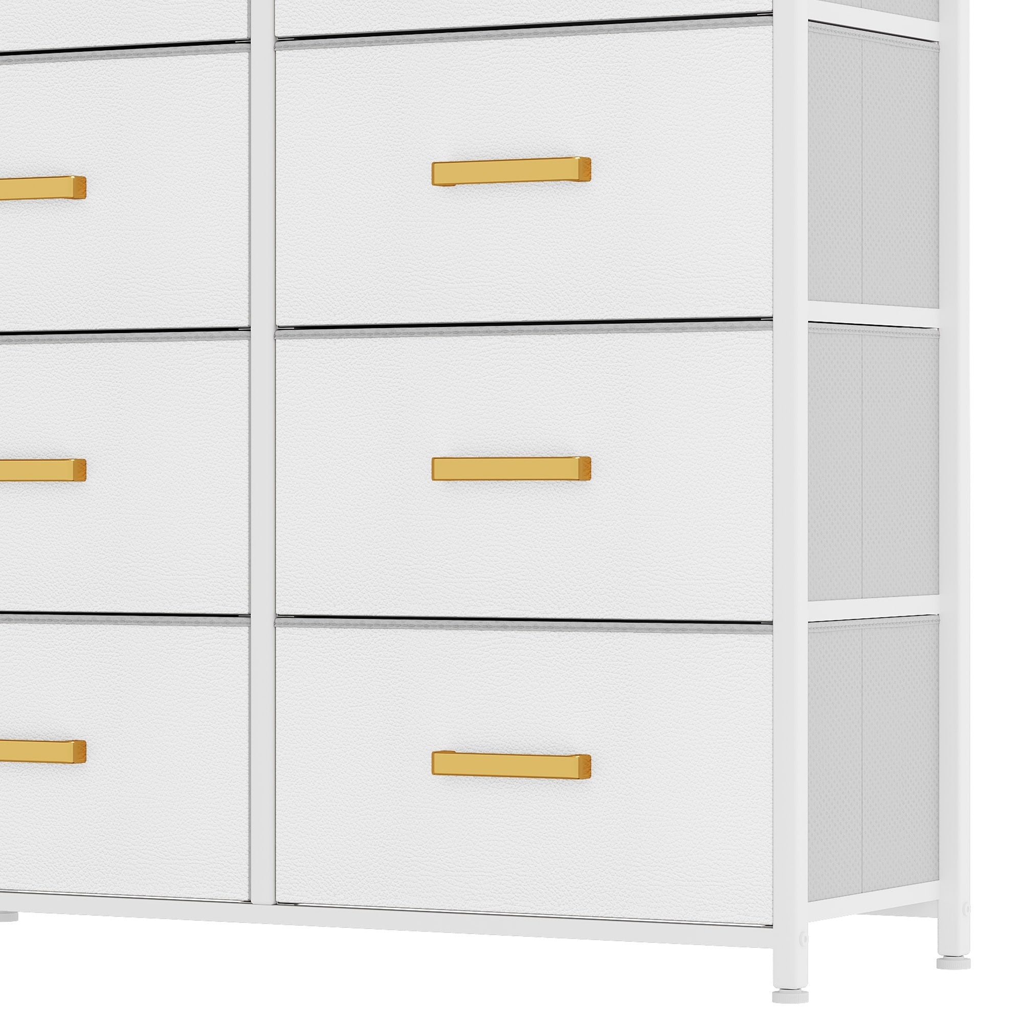 Commode moderne en tissu à 4/8/10 tiroirs avec plateau en bois