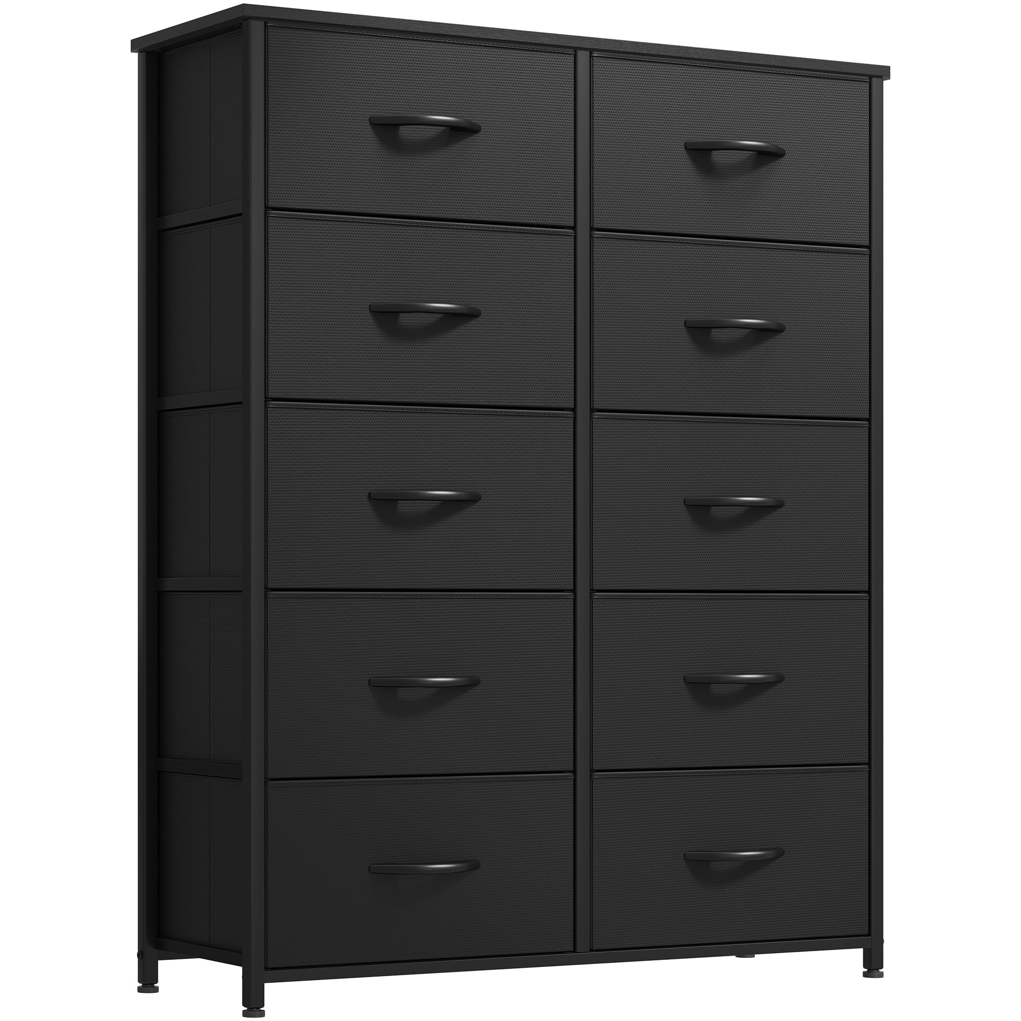 Commode moderne en tissu à 4/8/10 tiroirs avec plateau en bois