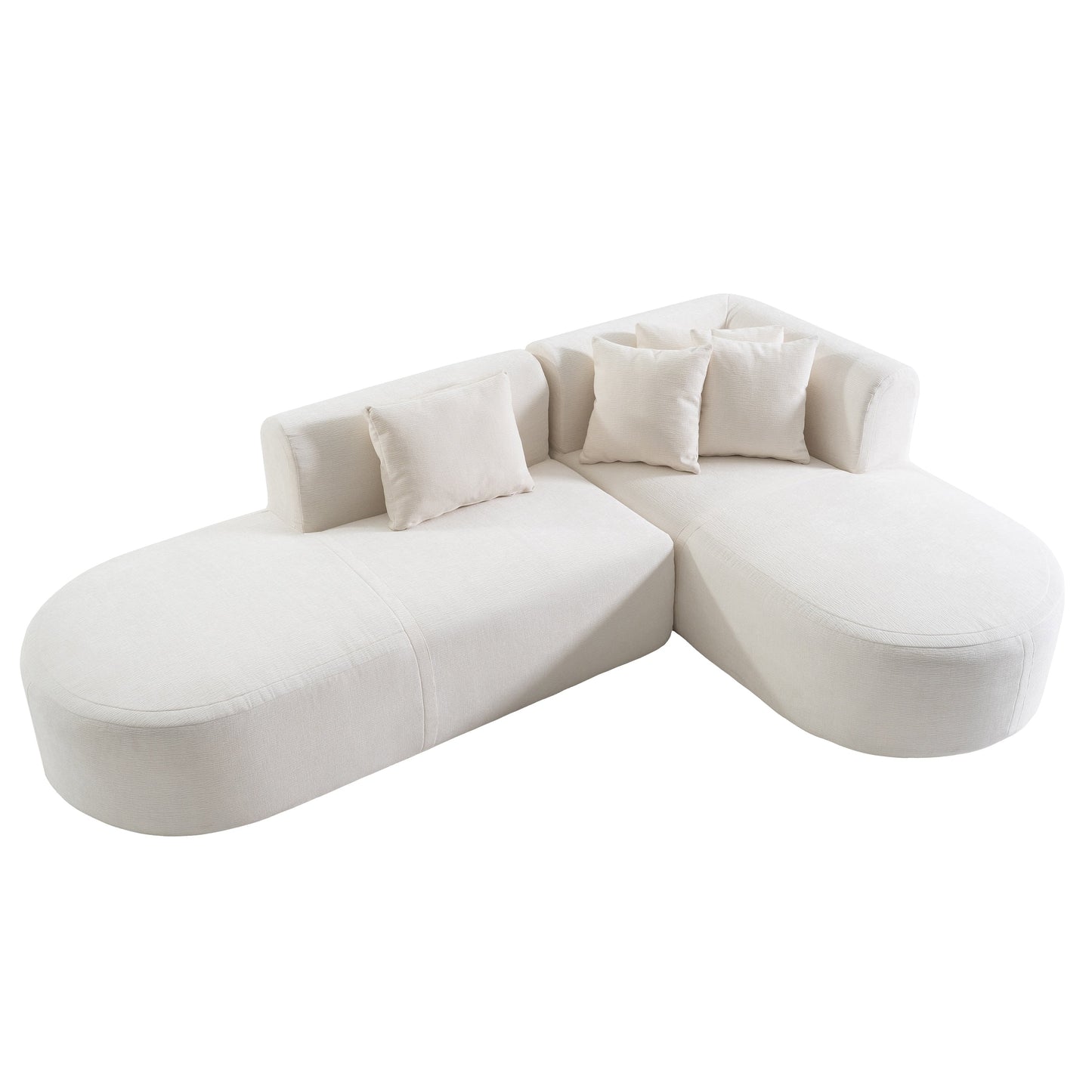 Canapé sectionnel incurvé moderne 4 places avec 4 coussins moelleux pour salon et chambre à coucher