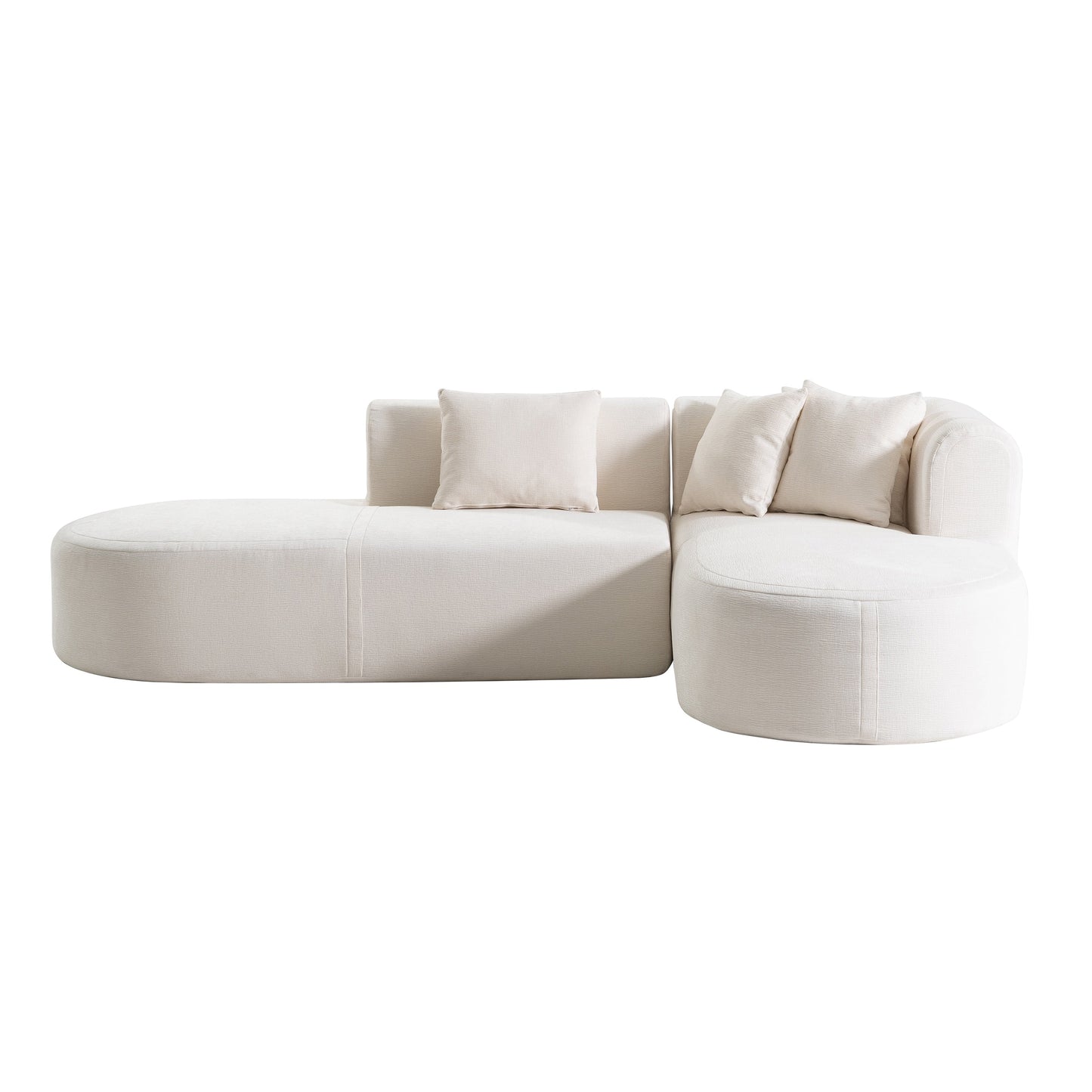 Canapé sectionnel incurvé moderne 4 places avec 4 coussins moelleux pour salon et chambre à coucher