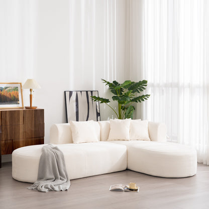 Canapé sectionnel incurvé moderne 4 places avec 4 coussins moelleux pour salon et chambre à coucher