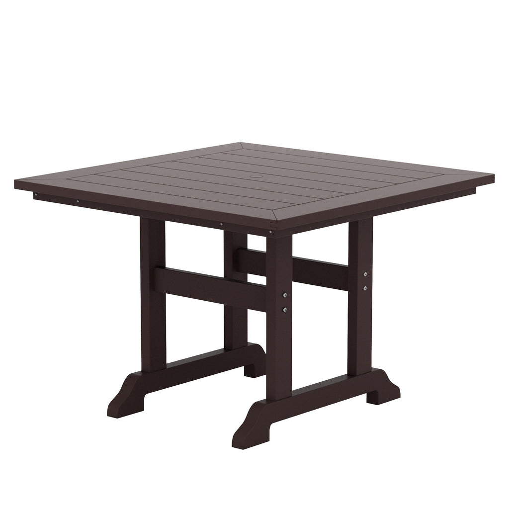 Ensemble de salle à manger d'extérieur Polytrends Shoreside, 5 pièces, carré, en polyester, respectueux de l'environnement, toutes saisons, avec fauteuils