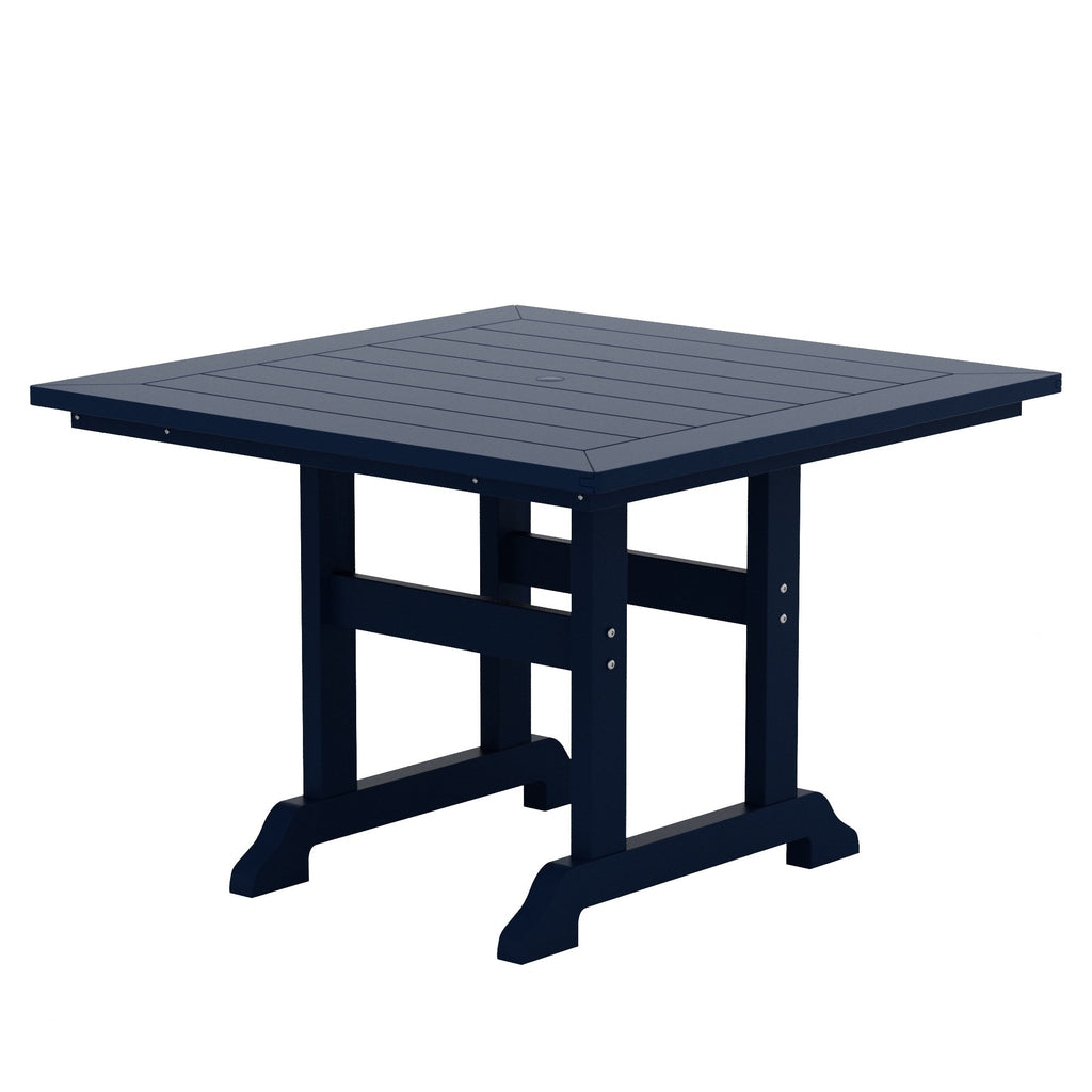 Ensemble de salle à manger d'extérieur Polytrends Shoreside, 5 pièces, carré, en polyester, respectueux de l'environnement, toutes saisons, avec fauteuils