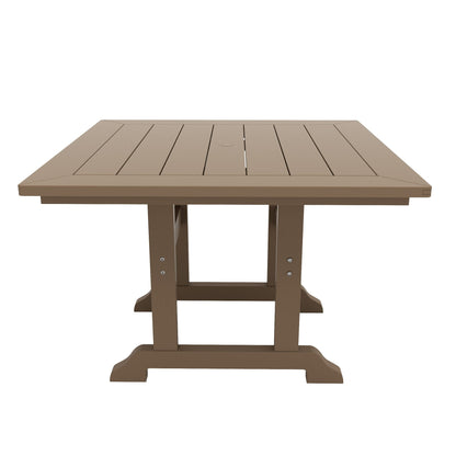 Ensemble de salle à manger d'extérieur Polytrends Shoreside, 5 pièces, carré, en polyester, respectueux de l'environnement, toutes saisons, avec fauteuils